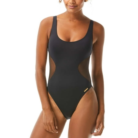 UPC 193144343703 product image for Vince Camuto BLACK Mesh Inset One Piece Swimsuit  US 6 | upcitemdb.com