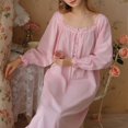 thumbnail image 5 of Youmylove Vintage Style Sleeping Dress For Women Sleepwear Cotton Long Sleeve Nightgown For Spring Autumn Loungewear Casual Pjs Nightwear, 5 of 9