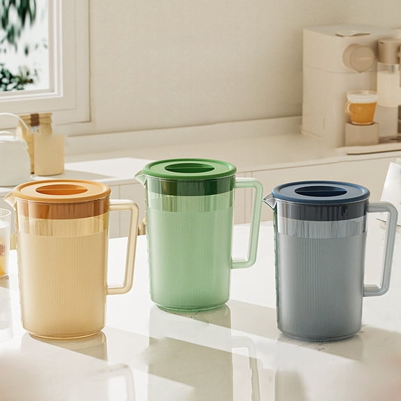 90oz/2.6Litre/0.7 Gallon Plastic Water Pitcher with Lid BPA-FREE Carafes Mix Drinks Water Jug for Hot/Cold Juice Beverage Ice Tea (Green, 90oz)