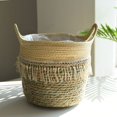 thumbnail image 4 of 1 Flower Basket Seagrass Wicker Basket Flower Pot Folding Basket Storage Basket Decoration, 4 of 6