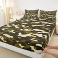 thumbnail image 3 of Homewish Abstract Camouflage 4 Pieces Queen Sheet Sets for Female Men,Green Brown Ultra Soft Flat Sheet,Retro Camo Queen Fitted Sheet,Ultra Soft Home Decor, 3 of 7