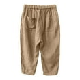 thumbnail image 5 of Summer 2024 New Casual Large Size Loose Linen Elastic Waist Cropped Pants Haren # 7090 # Pants Set for Women Casual Pant Suits for Women Casual with Sweater Womens Elastic Belted High Waist Casual, 5 of 6
