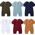 thumbnail image 2 of XBASW Baby Newborn Cotton Romper Infant Unisex Jumpsuit Summer Solid Color Bodysuit Onesies Outfits for Boys Girls 0-24 Months, 2 of 11