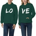 thumbnail image 2 of WEAIXIMIUNG Cute Sweatshirts Couple Plus Thick Hooded Letter Print Solid Color Plus Size Hoodie (Women's), 2 of 4