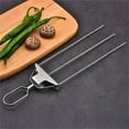thumbnail image 6 of Three Prong Barbecue Fork Semi Automatic Barbecue Fork Household Barbecue Needle Barbecue Skewer BBQ for Family Wife, 6 of 6