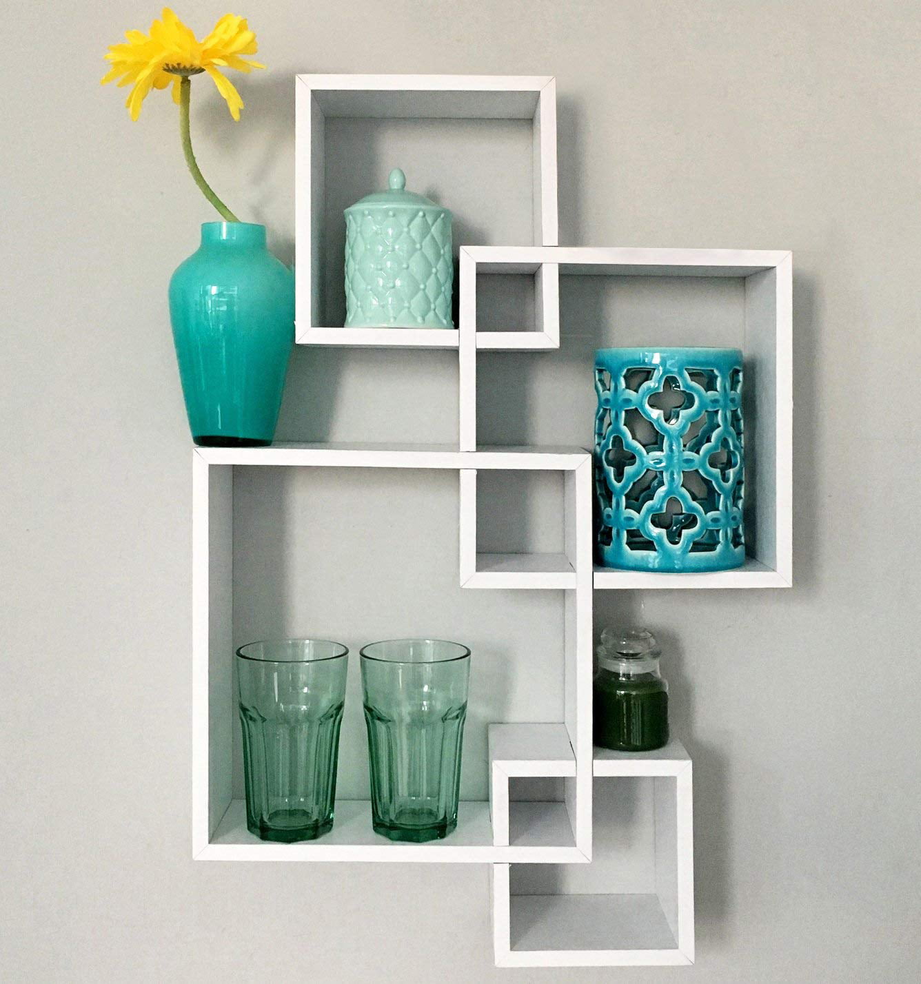 4 Cube Intersecting Wall Mounted Floating Shelves