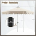 thumbnail image 3 of Costway Parasol de Patio 10 Pi avec Manivelle, Inclinaison Réglable, Volants, Toit Ventilé, 8 Baleines, Beige, 3 of 10