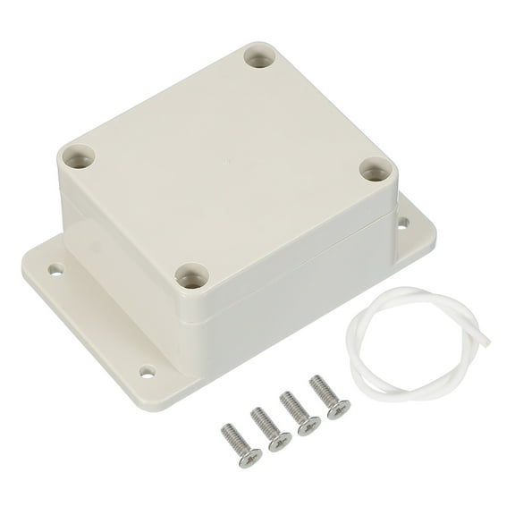 Uxcell Junction Box, Electrical Enclosure Box ABS Plastic Waterproof Outlet Plug Cover Cord Protector with Mounting Plate for Outdoor Indoor Electric Projects White/Grey 63 x 58 x 35 mm