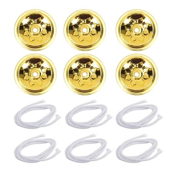 Liukekj Floating Wicks for Oil Lamps: 20CM Wicks Round Pattern Oil Disc Holders for Oil Cups Butter Lamp