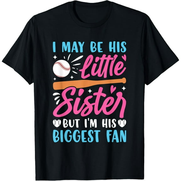 Baseball Sister Funny Little Sister Biggest Fan Baseball T-Shirt