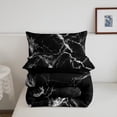 thumbnail image 4 of YST Black Marble Comforter Set, Queen Size, Modern Marble Texture, Artwork, Stone Pattern, Soft Microfiber, Duvet Insert, 4 of 5