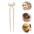 thumbnail image 3 of Ofertas Únicas 1 Pc Pin Chignon Perla Falsa Lazo Horquilla para Mujeres Tono Dorado, 3 of 5
