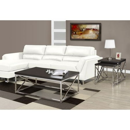 Monarch Coffee Table Glossy White With Chrome Metal - Walmart.com - Monarch Coffee Table Glossy White With Chrome Metal - Walmart.com