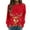 Red, variant on KANG Cute Deer Print Pullover Casual Crewneck Long Sleeve Holiday Soft Fashion Sweatshirt Top For Daily Wear