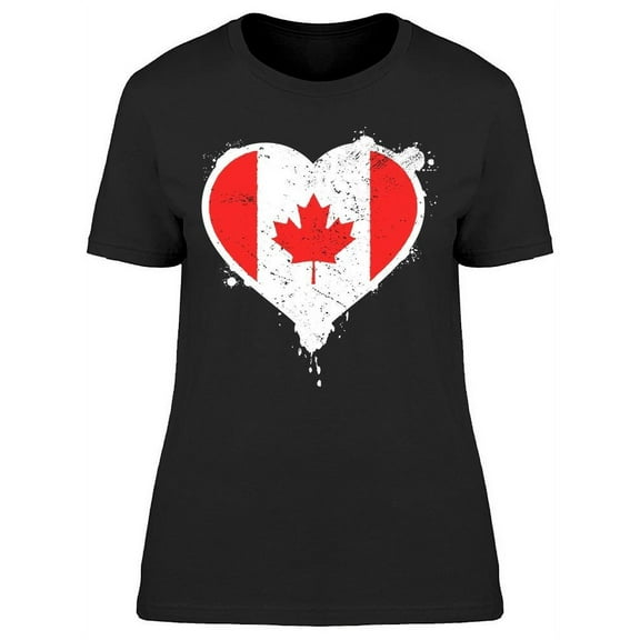 Heart Style Canada Flag Grafitti T-Shirt Women -Image by Shutterstock, Female XX-Large
