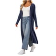 thumbnail image 4 of DIOAZUD Women's Plus Size Ribbed Knit Cardigan Extra Long Open Front Long Sleeve Floor Length Cardigan Sweater Soft Lightweight, 4 of 8