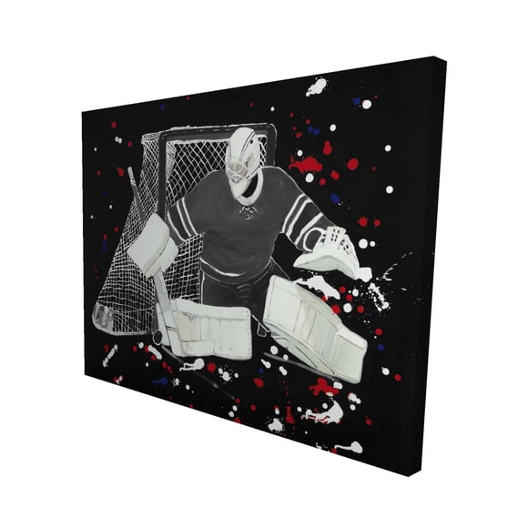 Goalkeeper hockey goal - 16"x20" canvas - Print on demand