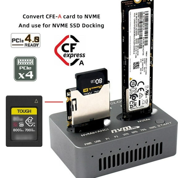 Chenyang NGFF M.2 NVMe Host to CFExpress CFA Extension Adapter M2 M-key for CFE Type-A Support Camera Memory Card