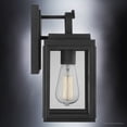 thumbnail image 5 of Luxury Modern Outdoor Wall Sconce, 11.875''H x 5.125''W, with Craftsman Style Elements, Contemporary Design, Midnight Black Finish and Shatterproof Glass, UHP1242, 5 of 7