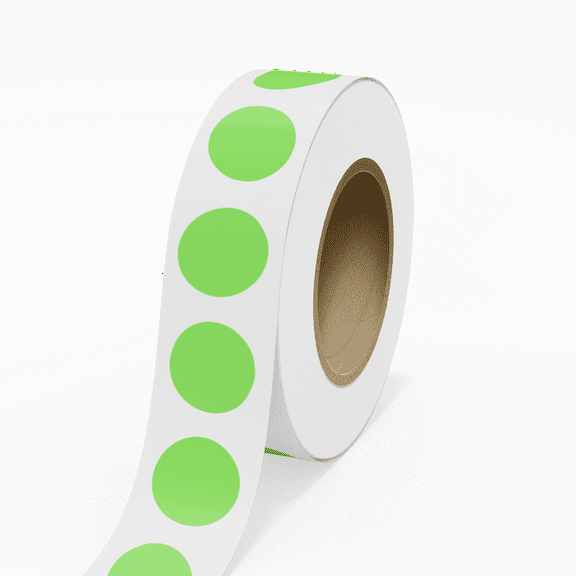 JAM Paper Standard Round Label Rolls, Circular, 2.25 Inch, Neon Green, 125 Labels/Roll