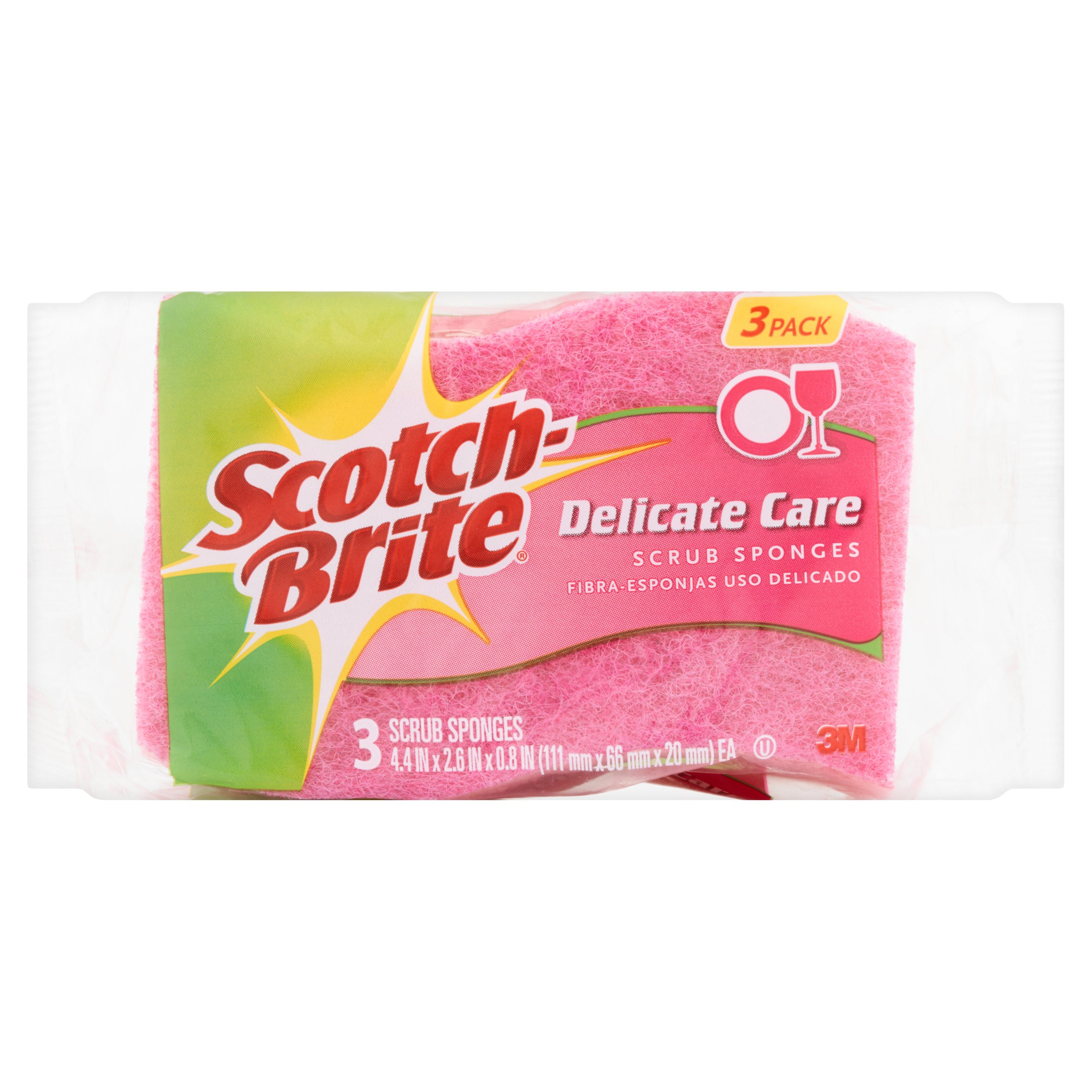 3M ScotchBrite Delicate Care Scrub Sponges, 3 pack
