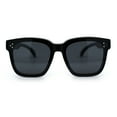 thumbnail image 3 of Polarized Fit Over Retro Rectangle Horn Rim Inset Lens Plastic Sunglasses Matte Black - Black, 3 of 6