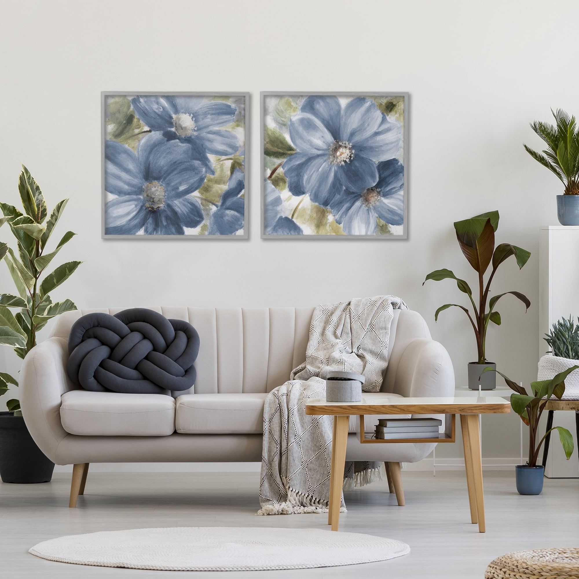 Stupell Industries Floral Walk in Beauty 2 Piece Gray Framed Giclee Art Set, design by Lanie Loreth