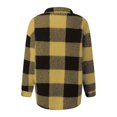 thumbnail image 4 of Women's Jacket Wool Lamb Plaid Shirts Long Sleeve Flannel Lapel Button Down Cardigan Boyfriend Shacket Lightweight Outerwear, 4 of 5