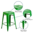 thumbnail image 5 of BizChair Commercial Grade 24" High Backless Distressed Green Metal Indoor-Outdoor Counter Height Stool, 5 of 12