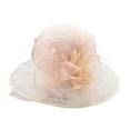 thumbnail image 3 of CAIXIA Derby Hats for Women 2026 Organza Floral Tea Party Hats Church Wide Brim Fascinator Sun Hat Flower Bridal Shower Hat, 3 of 4