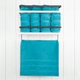 thumbnail image 2 of American Soft Linen Luxury Turkish Hand Towel Set, 100% Cotton 4 Piece Hand Face Towels for Bathroom and Kitchen, Aqua Blue, 2 of 9