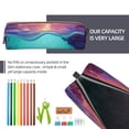 thumbnail image 5 of Cauagu Hawaiian Island Dolphin Print Leather Pencil Pen Case - Stationery Bag Portable Stationery Bag Big Capacity Pencil Pouch Cosmetic Organizer Bag for Men & Women, 5 of 7