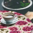thumbnail image 3 of Ambesonne Floral Fitted Round Tablecloth, Watercolor Roses Repeating, 36"- 40" Diameter, Dark Coral Fawn and Sepia, 3 of 5