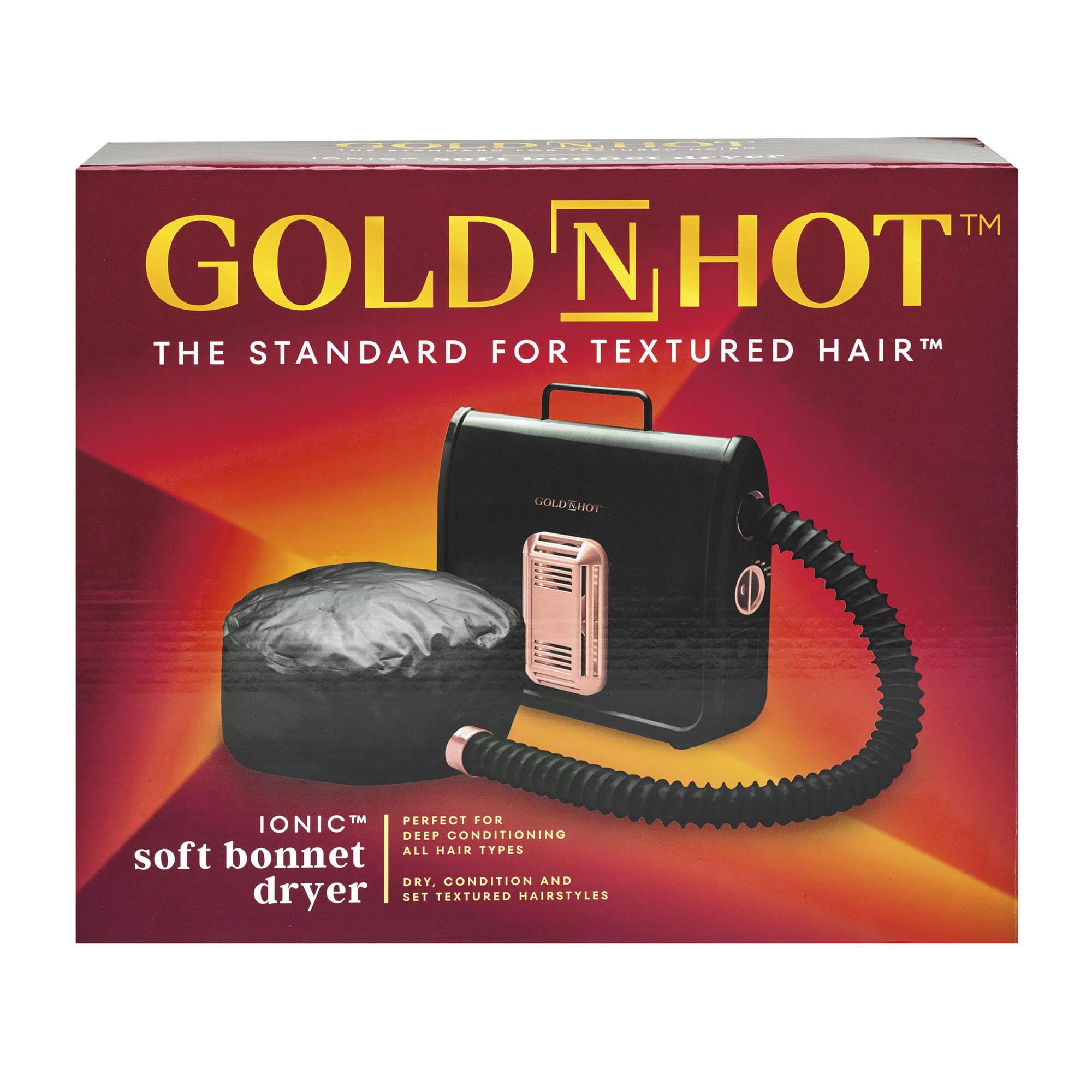 Gold N Hot Professional Ionic Soft Bonnet Hair Dryer, Black