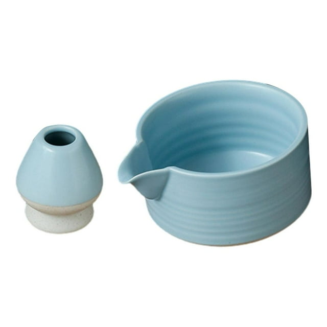 HLONK 2 Pieces Matcha Bowl Matcha Ceremony Set Matcha Ceremony Accessory Japanese Ceramic Matcha Bowl for Japanese Matcha Preparation Beginner Plain white