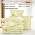 thumbnail image 4 of 7 Pieces Queen Comforter Set, Soft Bed in a Bag Queen Size, All Season Bedding Set with Comforter, Flat Sheet, Fitted Sheet, Pillowcases & Shams, Cream Yellow, 4 of 14