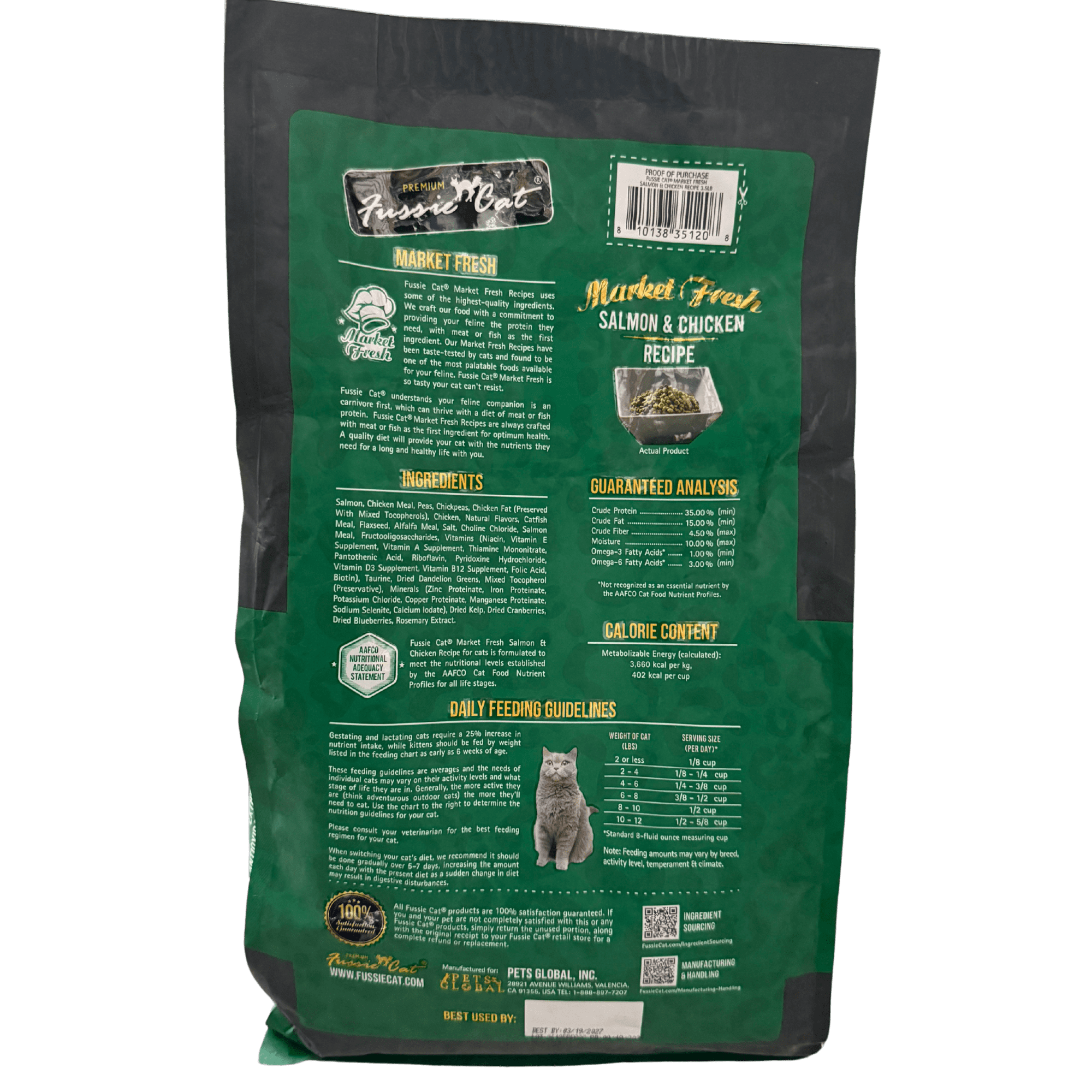 Fussie Cat Market Fresh Salmon & Chicken Formula Dry Cat Food 3.5 LB Bag