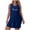 Dark Blue, variant on Busydd Women Dresses Casual V Neck Sleeveless Sleep Dress Fashion Love Print Summer Dress S