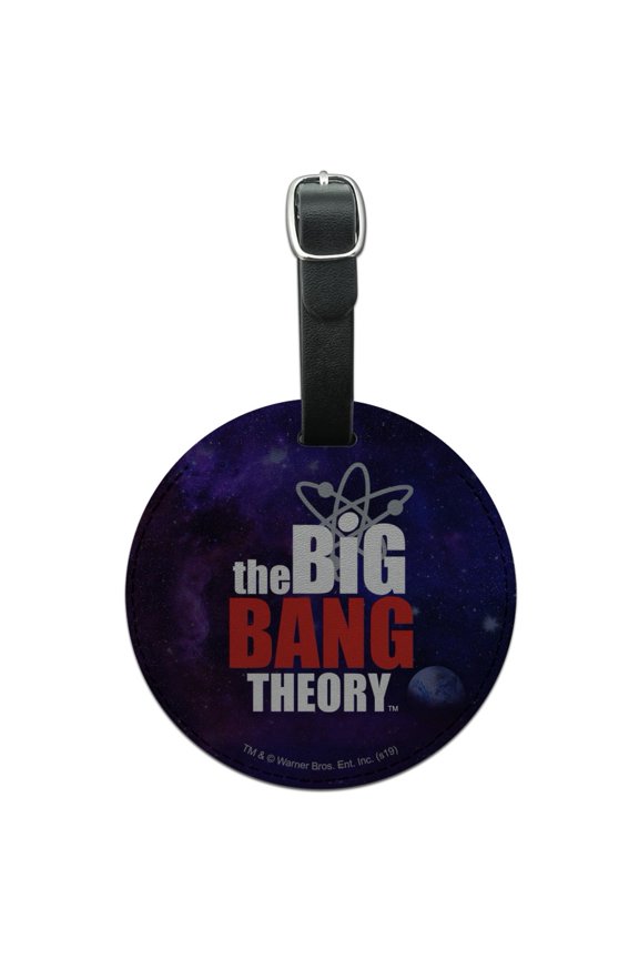 The Big Bang Theory Logo Round Leather Luggage Card Suitcase Carry-On ID Tag
