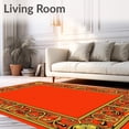 thumbnail image 2 of ODIKA 2'x3' Machine Washable Non-Slip Area Rug, Elegant Floral High Traffic Rug, Orange, 611351, 2 of 7