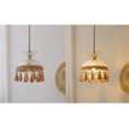 thumbnail image 5 of FSLiving Hanging Swag Pendant Light with 15ft Plug-in UL Dimmable Cord Tassels Decoration Brass Finished E26 Socket Retro Clear Hand-Made Glass Lamp Hanging Lamp for Bedroom - 1 Light, 5 of 10