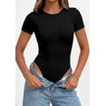 thumbnail image 6 of PRETTYGARDEN Body Suits for Womens Summer Tops Casual Short Sleeve Ribbed Fitted Basic Tee Shirts Spring Fashion Clothes, 6 of 9