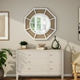thumbnail image 2 of Rattan Wall Mirror Handmade Boho Rattan Round Rattan Mirror with Wooden Framed for Wall Decor  Living Room, Entryway, 2 of 6