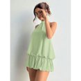 thumbnail image 4 of Women's Solid Color Casual Halter Mini Bubble Dress, Summer Dresses For Women, 4 of 10