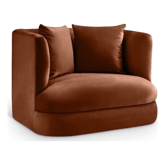 Meridian Furniture Alder Cognac Velvet Accent Chair