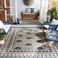 thumbnail image 3 of SAFAVIEH Veranda Magna Geometric Indoor/Outdoor Area Rug, Ivory/Blue, 3' x 3' Round, 3 of 5