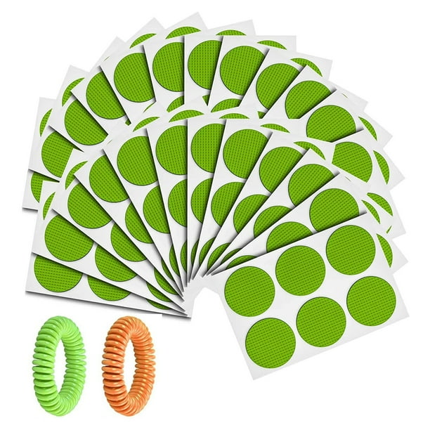 Conjunto de repelente Juego repelente de mosquitos de verano para niños y adultos, 180 Uds. De parches para mosquitos y 2 uds. De muñequeras impermeables para mosquitos para uso en interiores y exteri