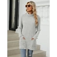 thumbnail image 6 of TEMOFON Fall Sweaters for Women Casual Comfy Thin Sweaters Long Sleeve Knit Tunic Tops Pullover Fashion Turtleneck Side Pocket Loose Shirts, 6 of 8
