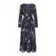 thumbnail image 3 of Vestido hasta el tobillo de manga larga con estampado floral y cuello redondo a la moda para mujer Pompotops  hdfakjf2235, 3 of 7