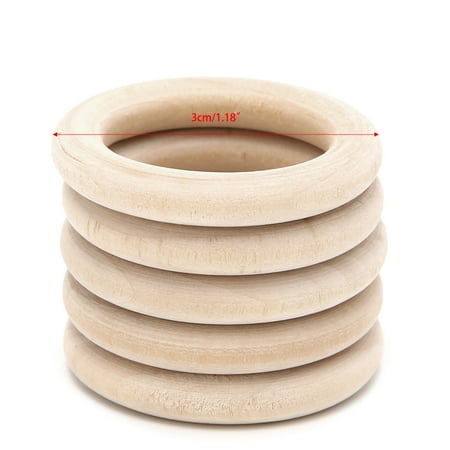 

Sofullue 5Pcs Natural Wood Circle Ring Pendant Connectors Beads DIY Jewelry Findings 30mm